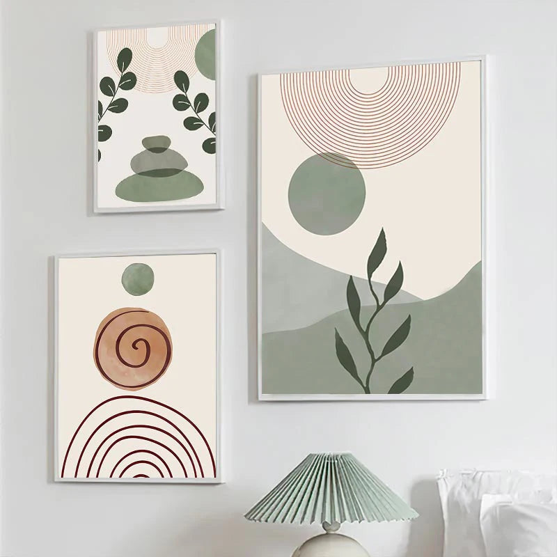 affiches boho peinture abstraite géométrique décorative pour intérieur