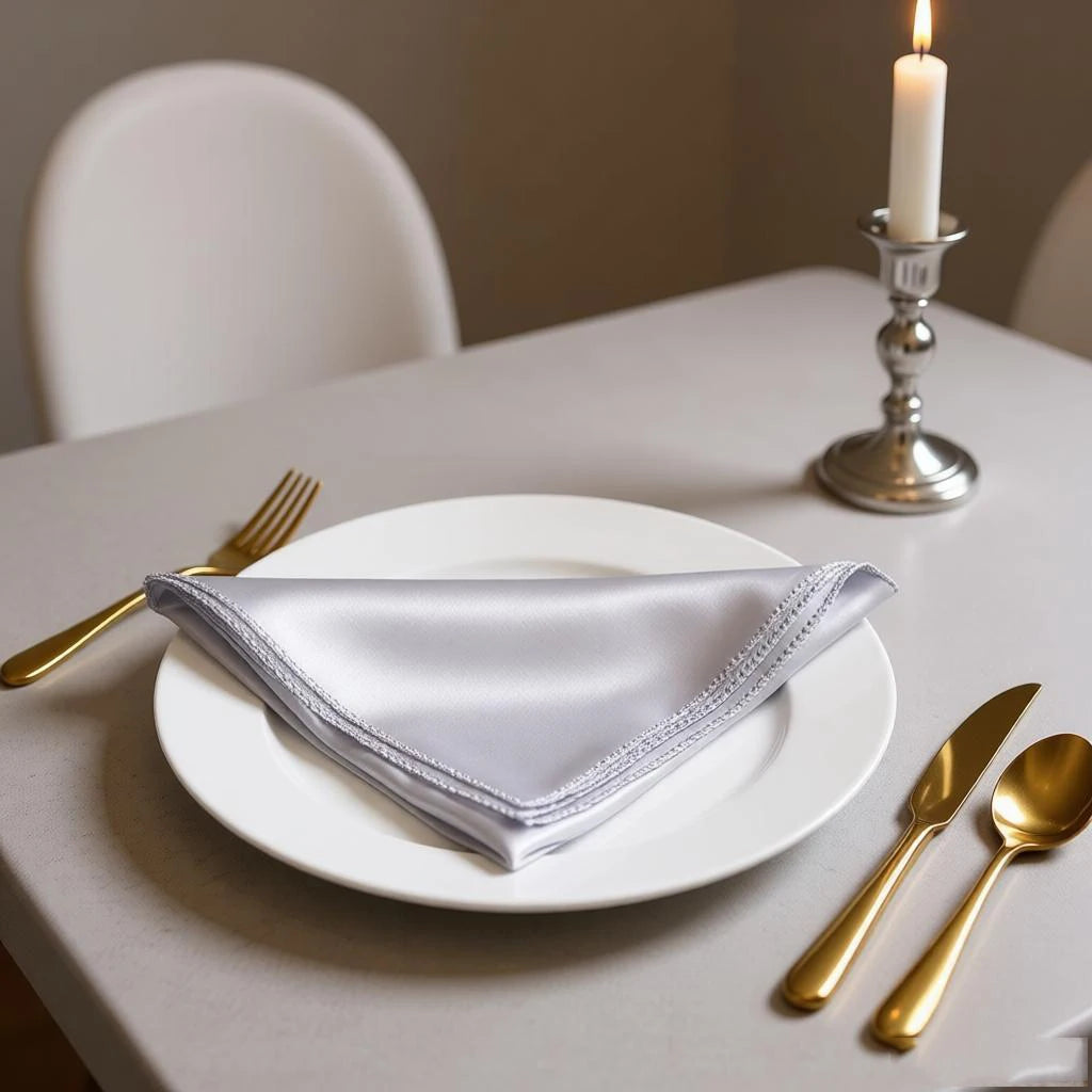 Serviette de table satin style mariage receptions elegantes - vue 5 sur 5