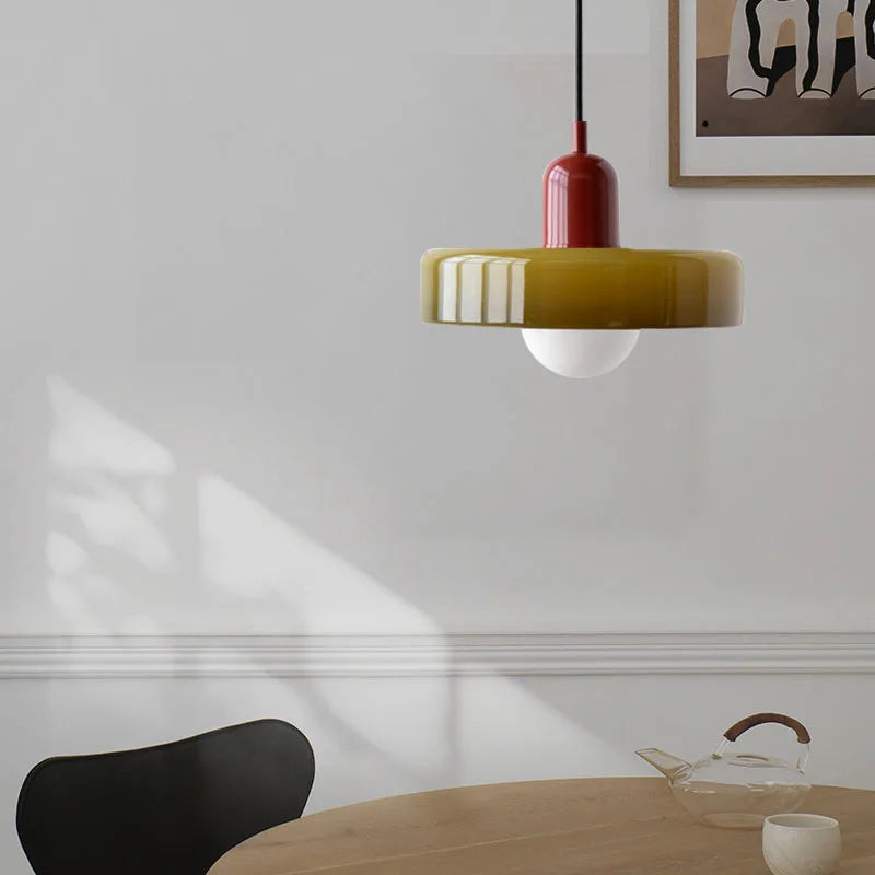 lustre moderne suspendu en verre coloré pour intérieur - vue 4 sur 20