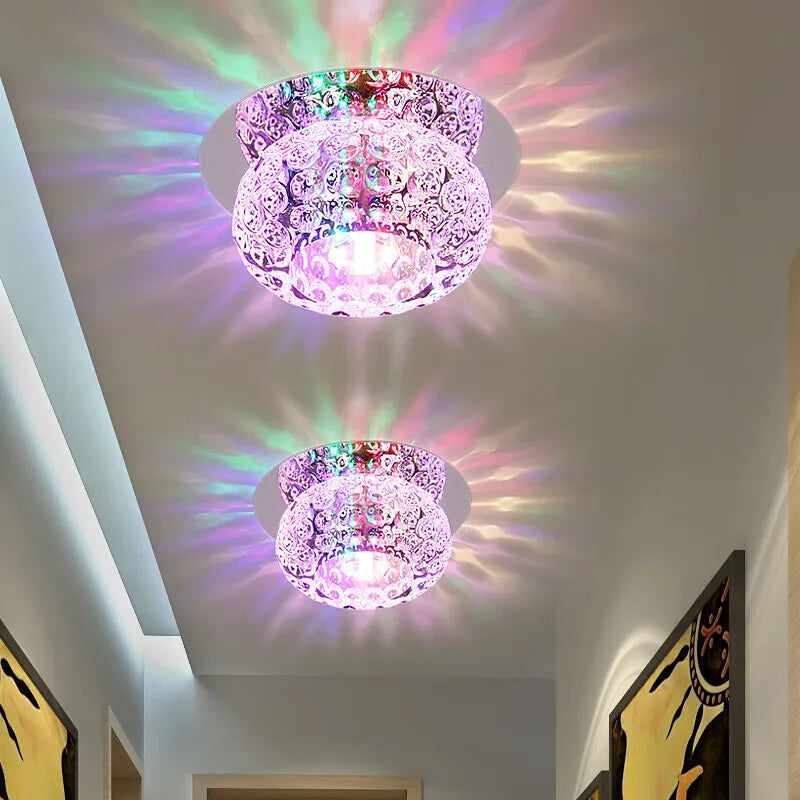 plafonnier en cristal à led pour décoration moderne - vue 6 sur 9