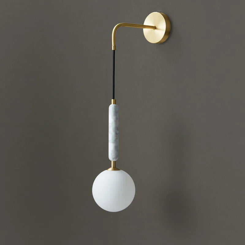Applique murale led en marbre design nordique moderne décorative - vue 5 sur 9