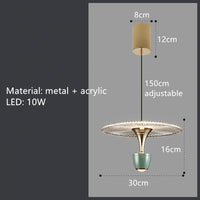 LED-Pendelleuchte Acryl Rund Höhenverstellbar
