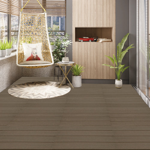 lames de terrasse wpc clipsables effet bois 30x60 - vue 2 sur 7