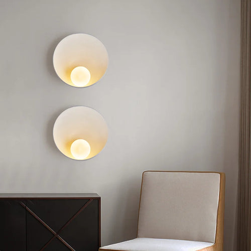 applique murale en résine coquillage style chinois éclairage led créatif - vue 3 sur 9