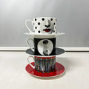 tasse porcelaine fine motif visage italien design bureau