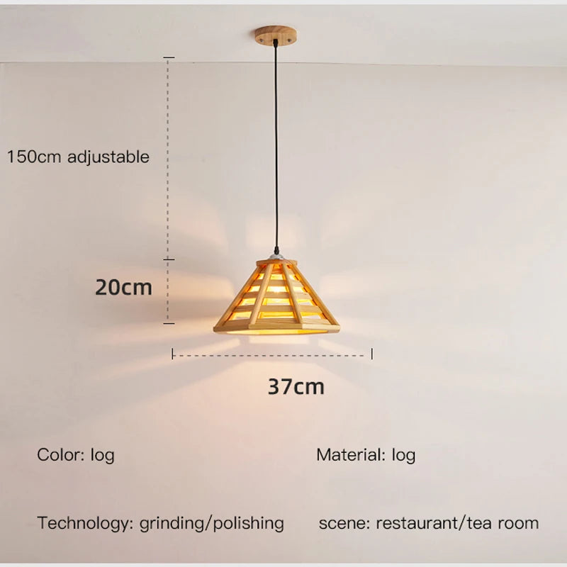 Moderne Pendelleuchte aus Holz mit LED-Beleuchtung für den Innenbereich - vue 5 sur 7