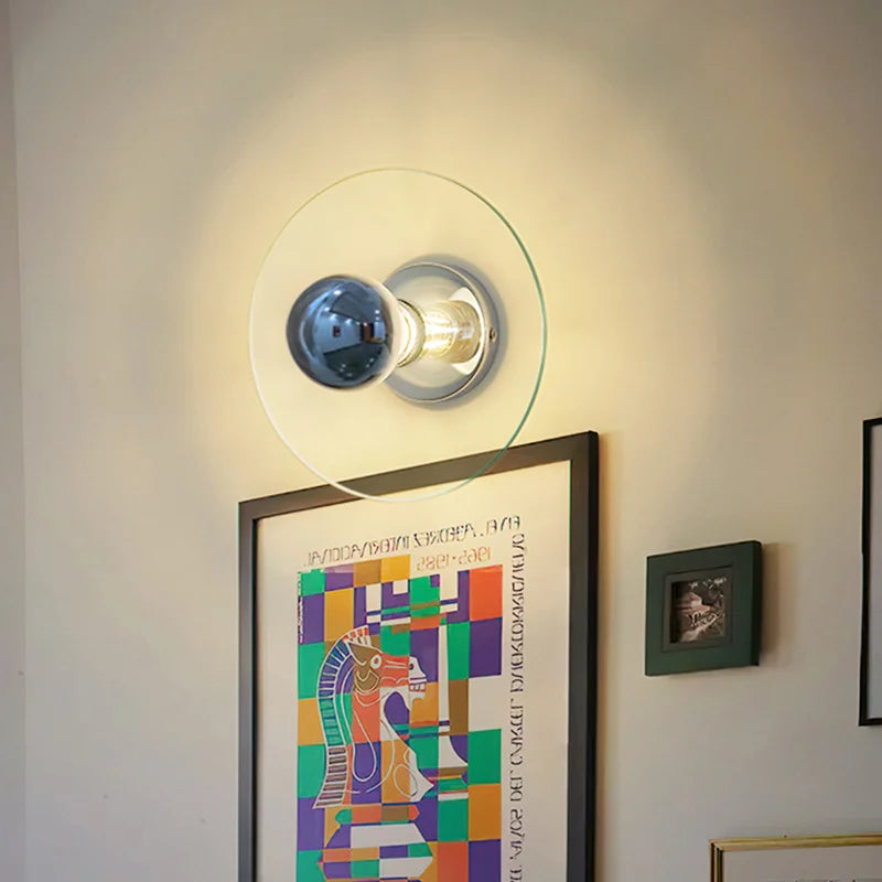 Moderne Retro-Wandleuchte aus Glas mit romantischem Stil und LED-Beleuchtung - vue 3 sur 8