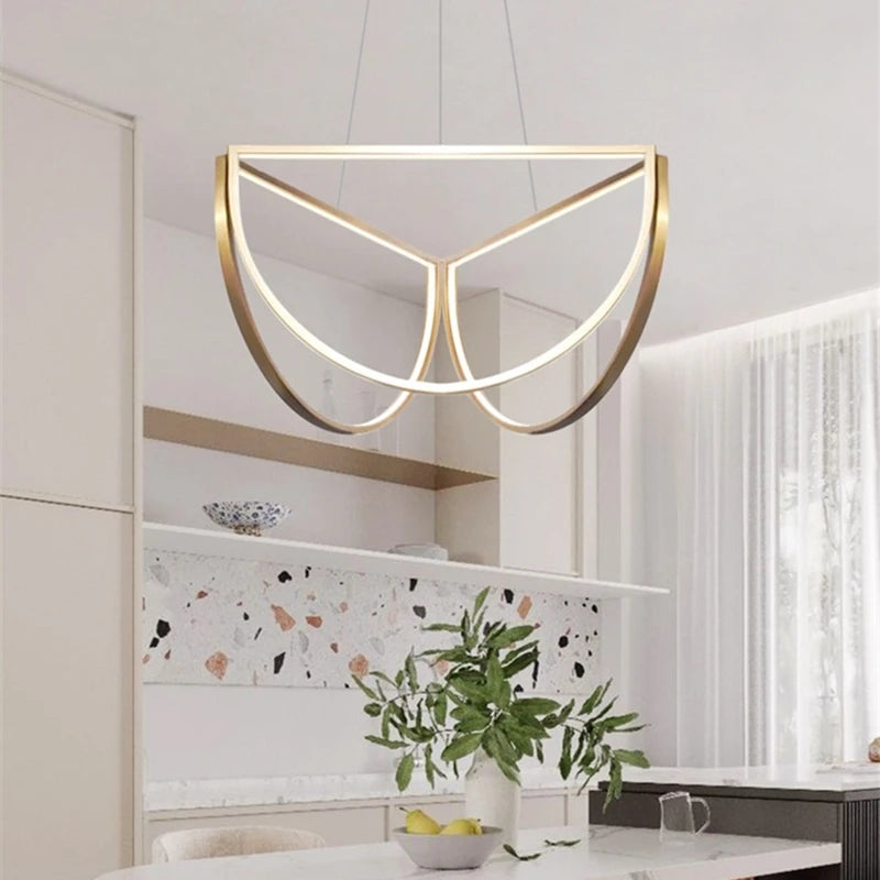 Lustre nordique LED en acier inoxydable - vue 4 sur 8