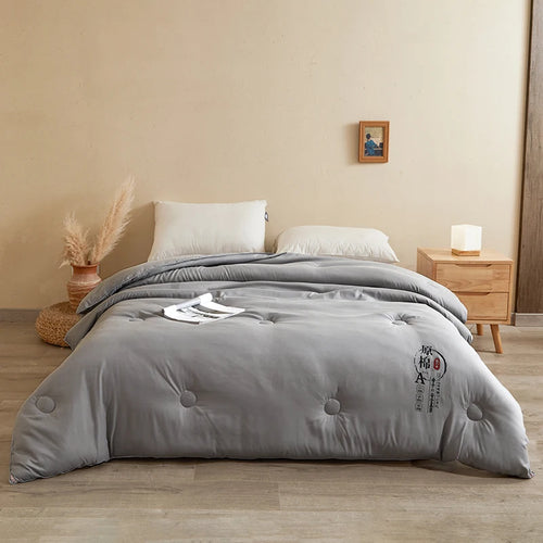 Cotton Comforter Duvet Insert - Quilted White Comforters Queen Size, All Season Down Alternative Queen Size Bedding Comforter - vue 9 sur 10