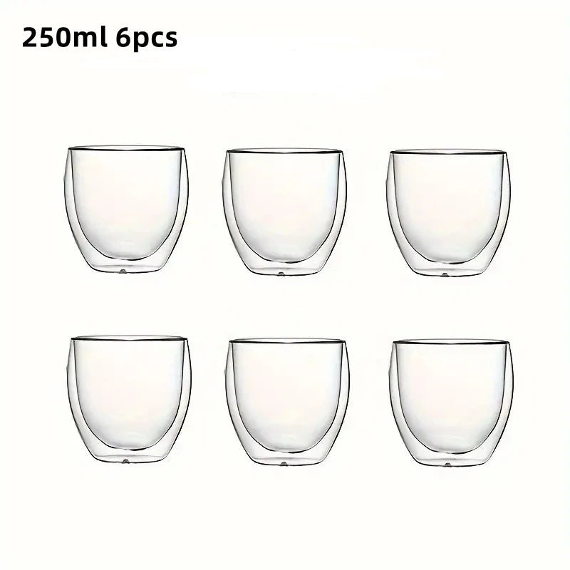 Tasses expresso verre double paroi isolante design moderne
