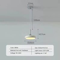 Moderne LED-Pendelleuchte in minimalistischer Scheibenform Weiß
