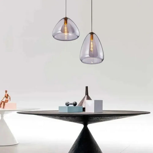 Nordische Design-Pendelleuchte aus Glas für moderne Inneneinrichtung - vue 5 sur 15