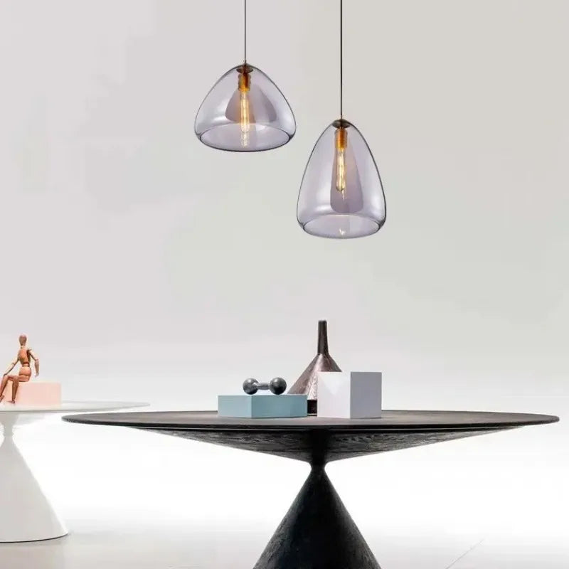Nordische Design-Pendelleuchte aus Glas für moderne Inneneinrichtung - vue 5 sur 15
