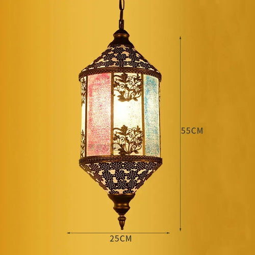lustre suspendu asiatique décoratif pour intérieur bohème - vue 14 sur 18