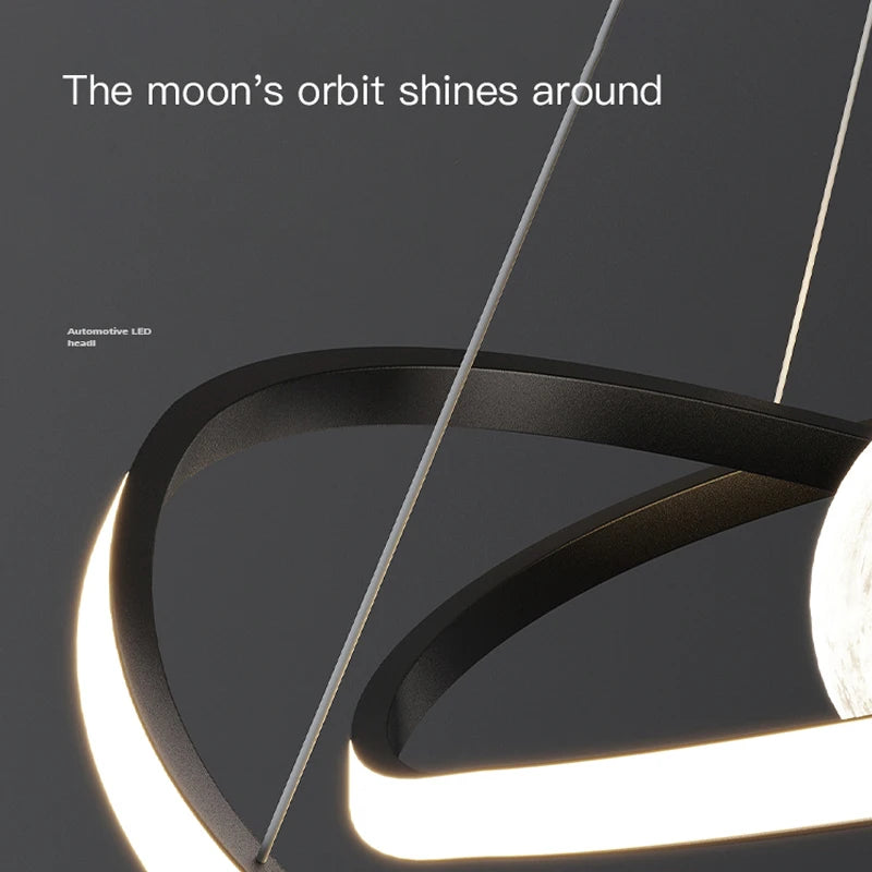Moderne LED-Pendelleuchte im schwarzen Art-Design für den Innenbereich - vue 5 sur 12