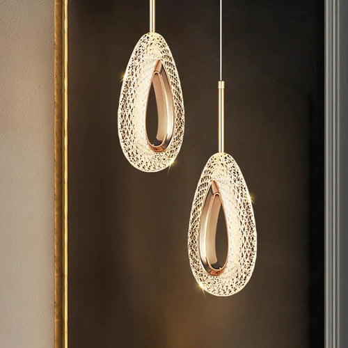 Suspension LED en cristal au design nordique