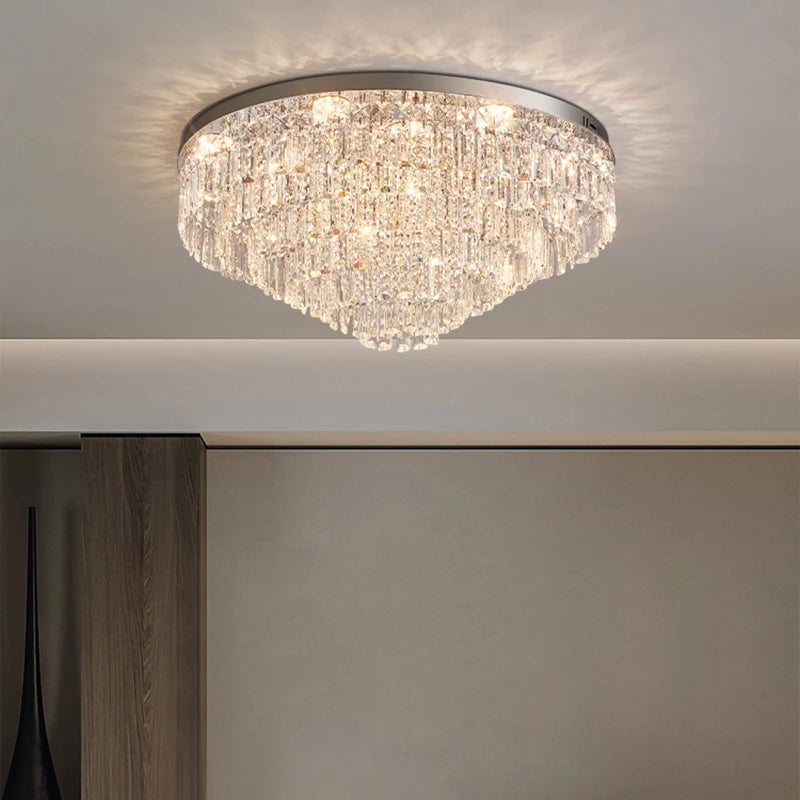 plafonnier en cristal luxe style français atmosphère simple 2024 - vue 4 sur 9