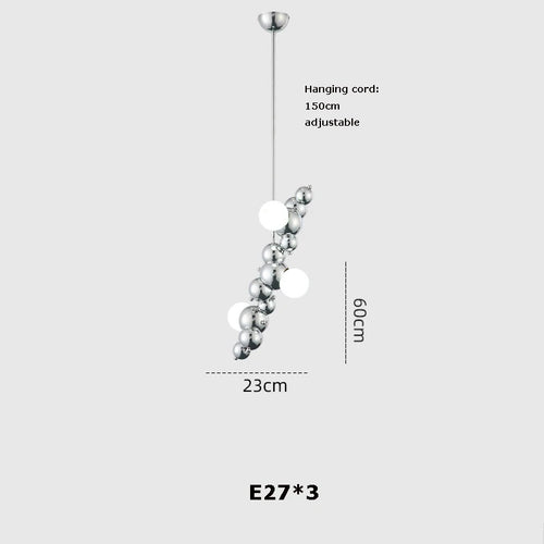 suspension design art déco en or chromé pour éclairage moderne