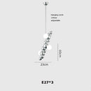 suspension design led art déco en or chromé pour intérieur élégant