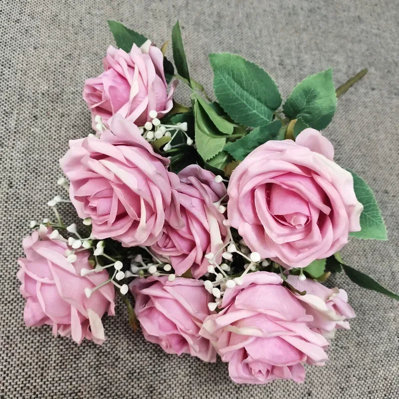 bouquet de roses en soie pour décoration de mariage et fêtes - vue 12 sur 13