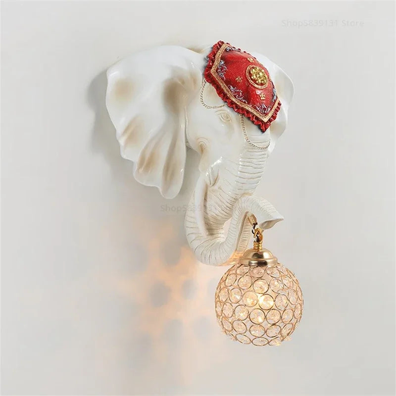 applique murale moderne éléphant décoration créative à LED - vue 7 sur 9