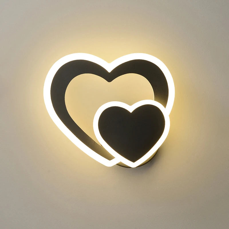 Applique murale led simple design coeur nordique moderne
