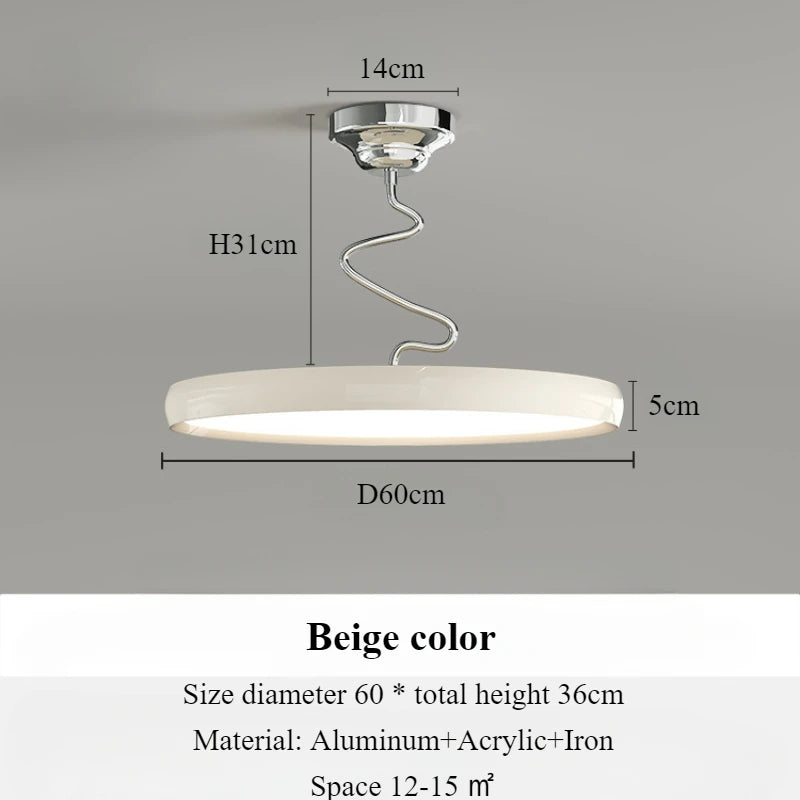 lustre moderne simple style nordique en aluminium avec lumières LED - vue 8 sur 18