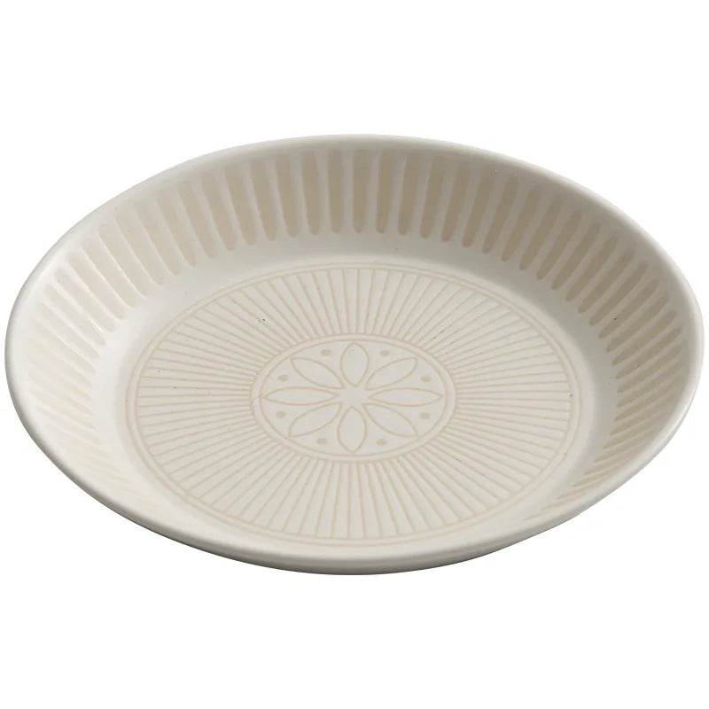 Assiette ceramique japonaise retro relief vaisselle artistique - vue 6 sur 7