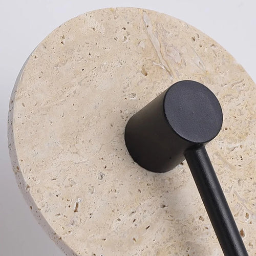 Wandleuchte LED aus Naturstein und rundem Metall - vue 5 sur 8