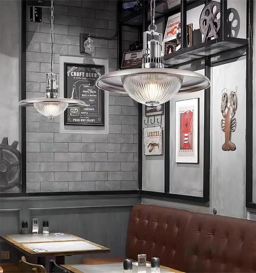 Pendelleuchte aus Glas im Retro-Stil Wabi-Sabi für ein elegantes Interieur - vue 3 sur 9