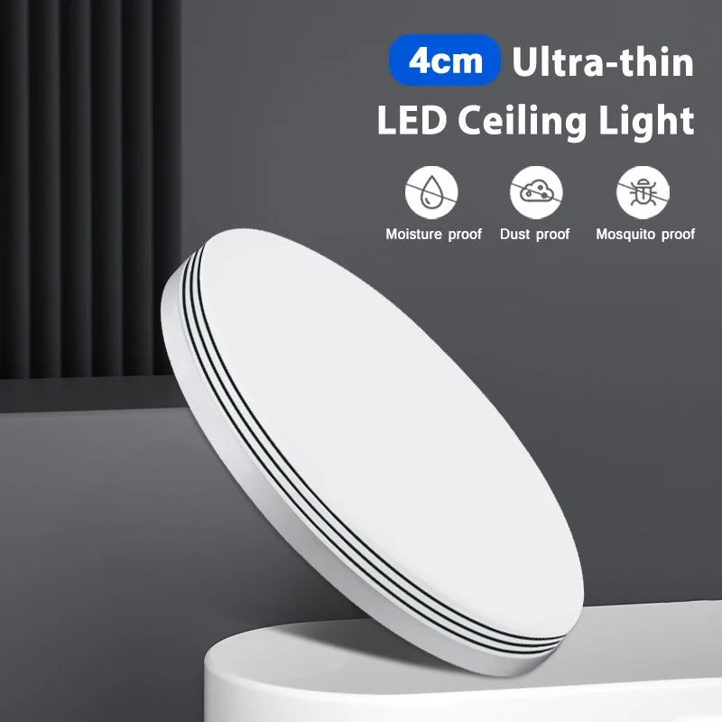 plafonnier moderne rond led pour éclairage maison salon cuisine - vue 4 sur 10