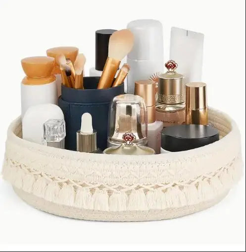 panier tissé en corde pour rangement divers et cosmétiques - vue 5 sur 8