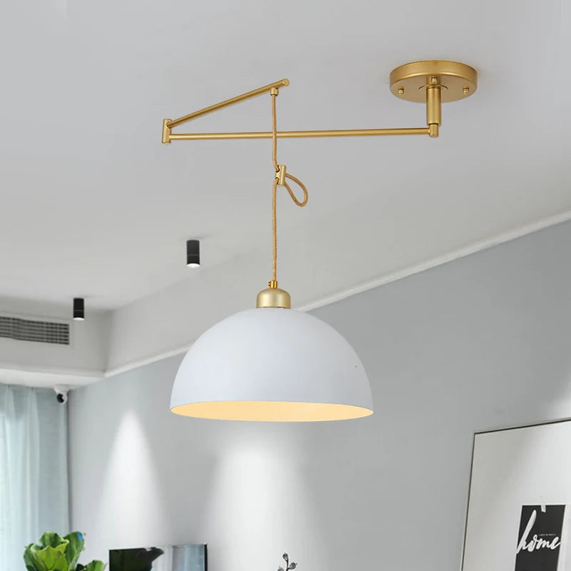 Lampe pendante nordique avec conception pliante et culbuteur