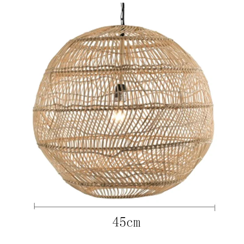 suspension vintage en rotin fait main pour décoration intérieure