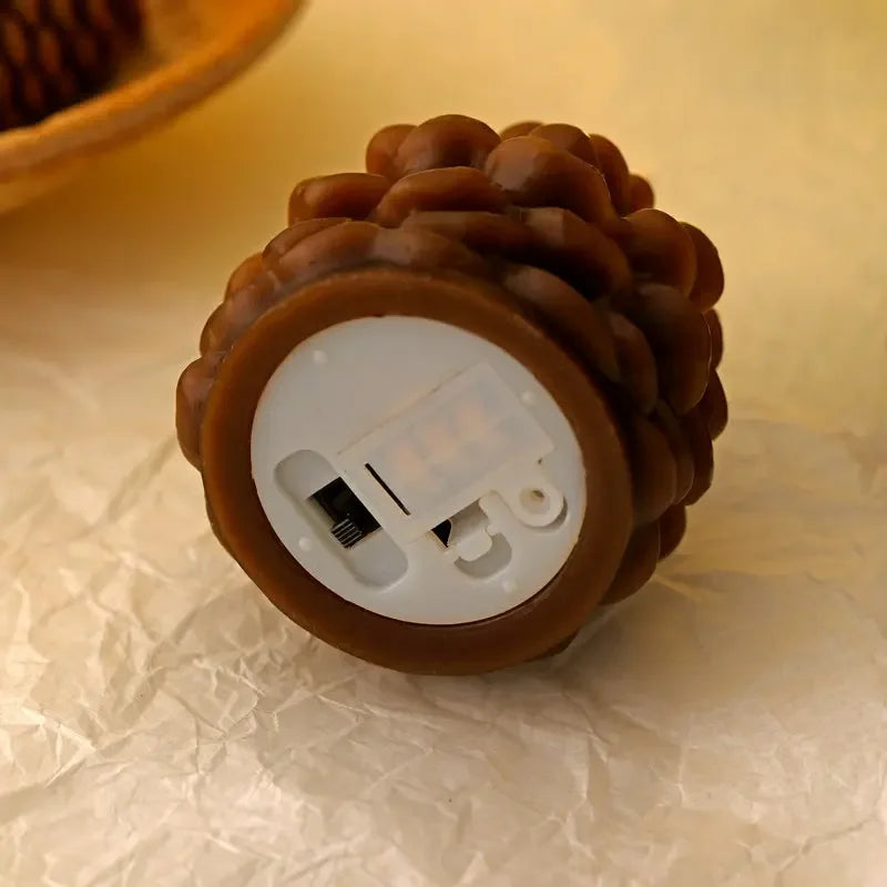 bougie led pomme de pin sans flamme pour décoration intérieure festive - vue 4 sur 7