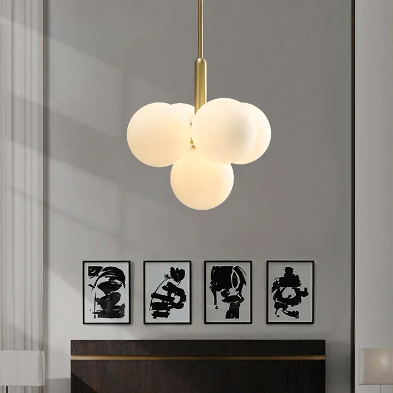 lustre led moderne en verre pour intérieur hôtel escaliers - vue 4 sur 9