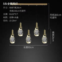 suspension led en cristal luxe légère pour décoration intérieure