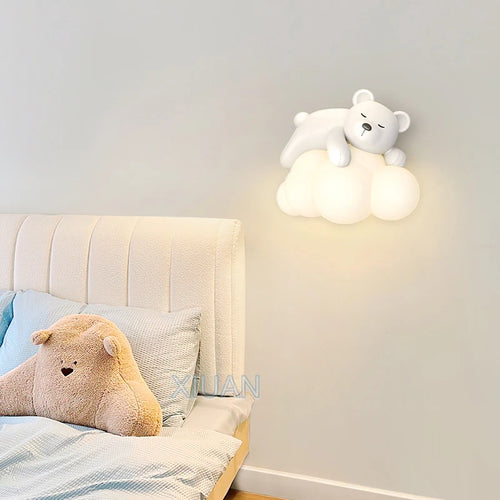 applique murale ours polaire et lapin pour chambre d'enfants