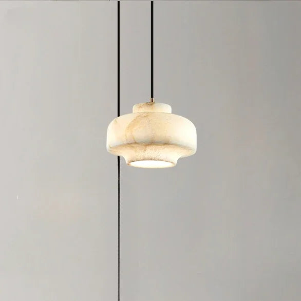 lustre en marbre naturel design moderne avec éclairage led créatif - vue 6 sur 6