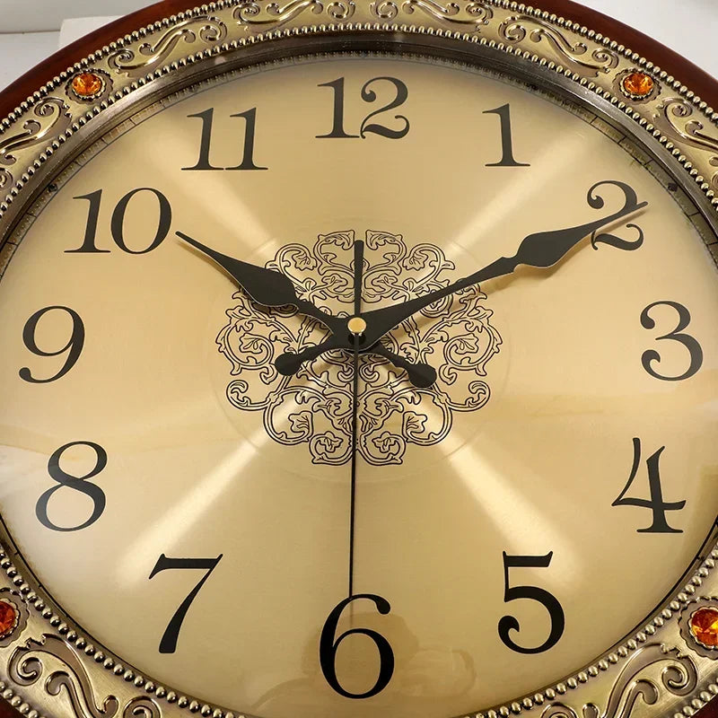 horloge murale en bois et métal style nordique rétro silencieuse - vue 4 sur 14