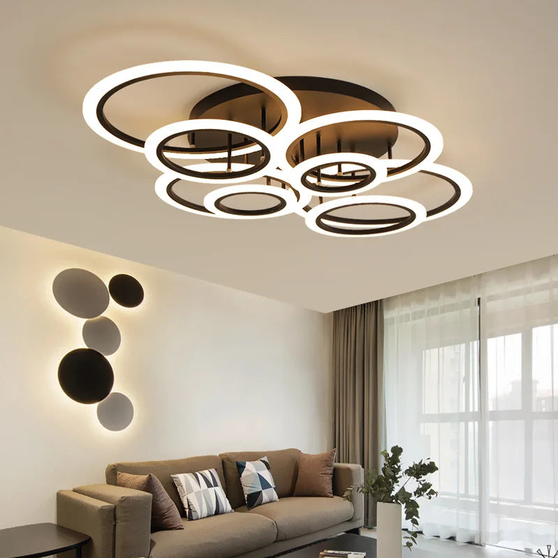 lustre à anneau moderne pour éclairage intérieur décoratif - vue 4 sur 10