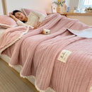 plaid polaire doux couvre lit salon chambre uni