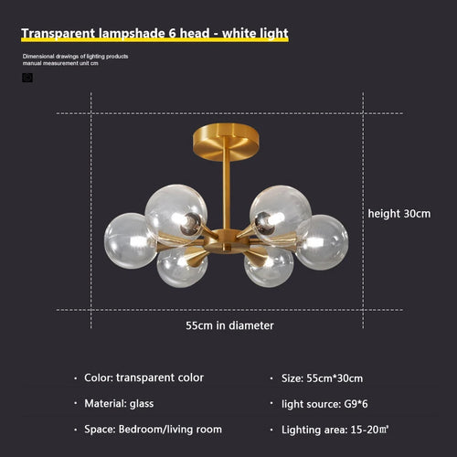 lustre moderne en verre pour un éclairage décoratif intérieur - vue 10 sur 24