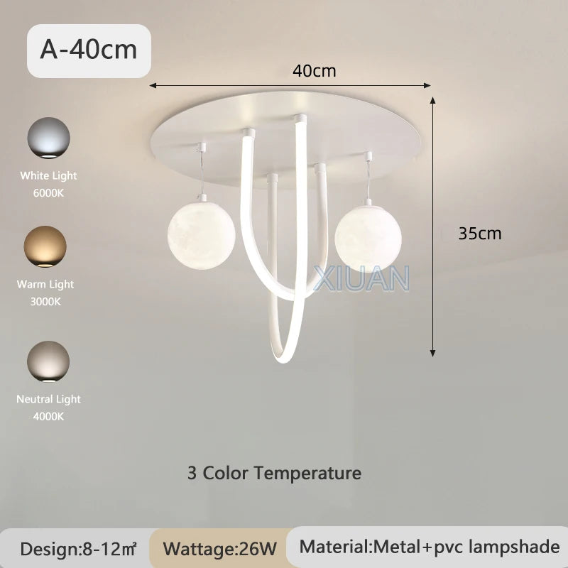 Kronleuchter Design 3D LED Mond Kugelform Pendelleuchte Innen