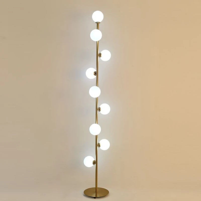 lampadaire boule de verre à 9 têtes design nordique décoratif - vue 4 sur 7