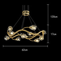 lustre led en cristal moderne de luxe pour éclairage intérieur