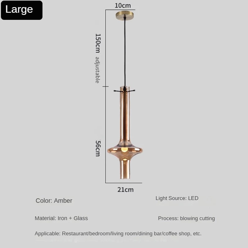 lustre en verre à joint en bambou créatif pour décoration intérieure