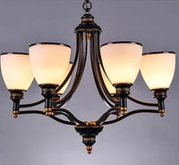 lustre vintage en fer et bronze style loft avec abat jour en verre