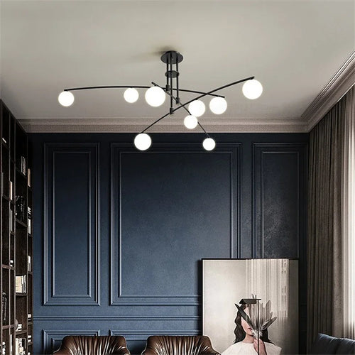 lustre led moderne youlaike en verre pour salon cuisine - vue 3 sur 12