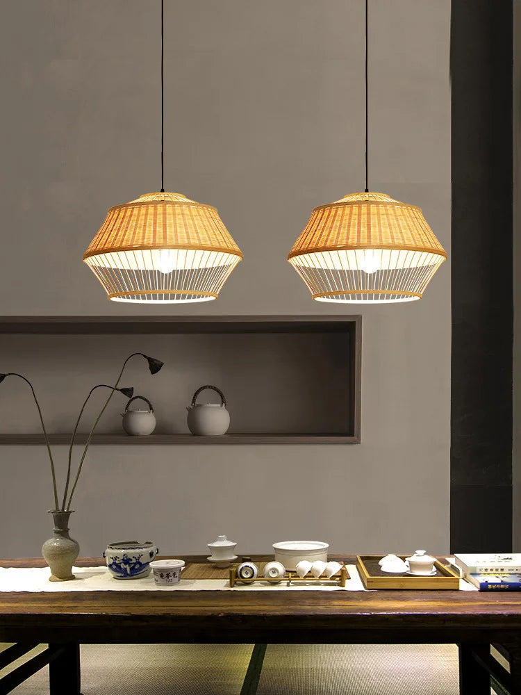 suspension luminaire en bambou pour restaurant hôtel